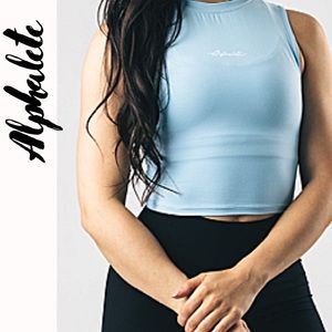 Alphalete | Cropped Blue Top | Large | NWT